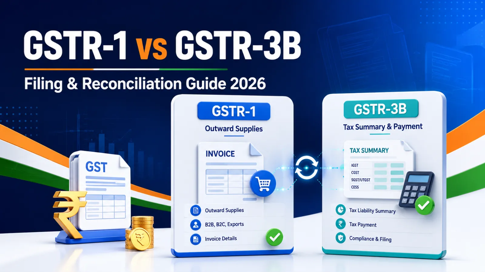 GSTR-1 vs GSTR-3B: Differences, Reconciliation and Filing Checklist for 2026
